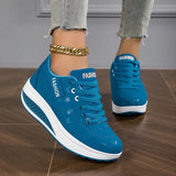 DAMI / DAMENSNEAKER: ATMUNGSAKTIVE SCHUHE MIT PLATEAUSOHLE – Blau