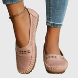 Petra | Damen Frühlings Perforierte Lässige Loafer – Hellrosa
