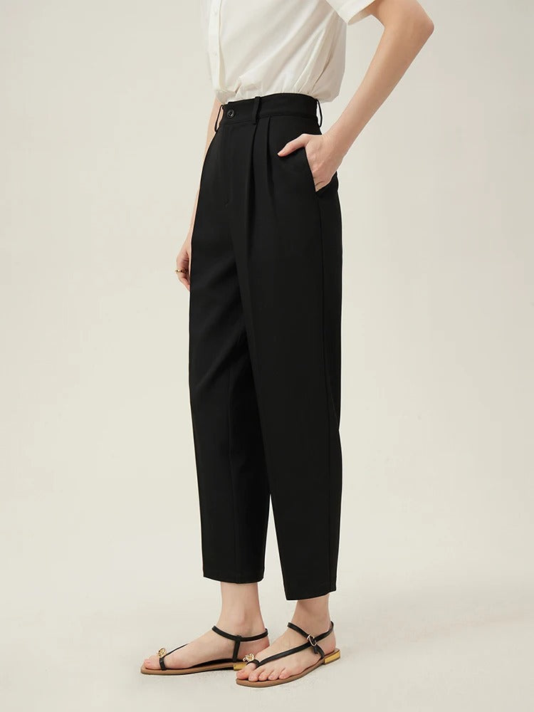 Thekla® | Klassische High-Waist-Bundfaltenhose
