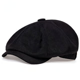 Luftige Retro-Herrenkappe für Frühling und Sommer – Schwarz