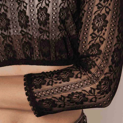 Damen Traditionell Schwarz Oktoberfest Dirndl Bluse