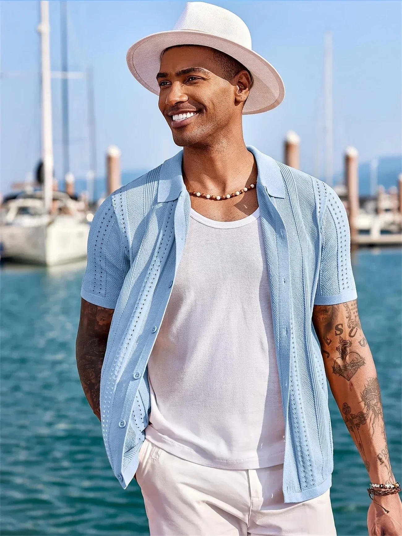 Semyon – Modisches Strickhemd Mit Aufwendigem Muster