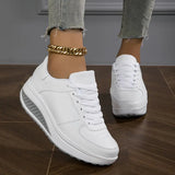 DAMI / DAMENSNEAKER: ATMUNGSAKTIVE SCHUHE MIT PLATEAUSOHLE – Weiß