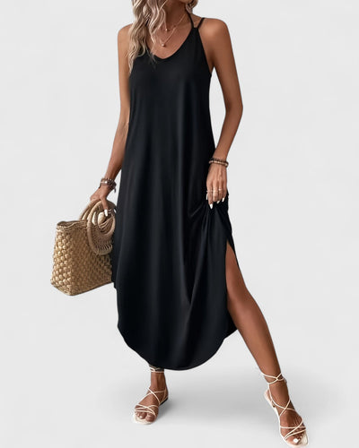 Tracie – Langes Kleid Mit Lose V Ausschnitt