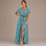 Helisara - Luftiges Boho-Maxikleid – Blau
