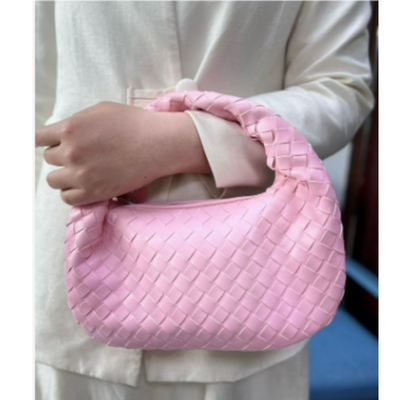 Damen Stylische Geflochtene Knotenhenkel Hand Tasche | Klein