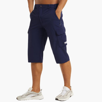 Herren Sommer Cargoshorts mit Stretchstoff und Reißverschlusstaschen