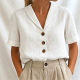 Paula | Exklusive Schlichte Bluse Damen – Weiß