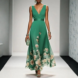 Britta | Damen Florales Maxi Kleid Für Hochzeitsgäste – Grün