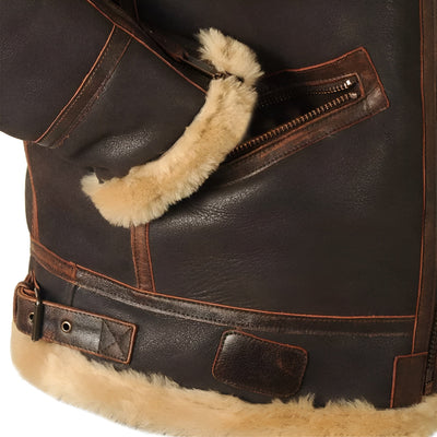 Retro-inspirierte Herrenjacke mit Innenseite aus Shearling