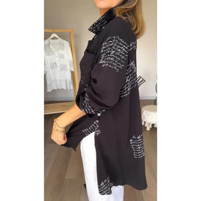 Broznan® | Stylische Bluse mit Buchstaben-Print