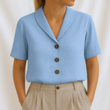 Paula | Exklusive Schlichte Bluse Damen – Blau