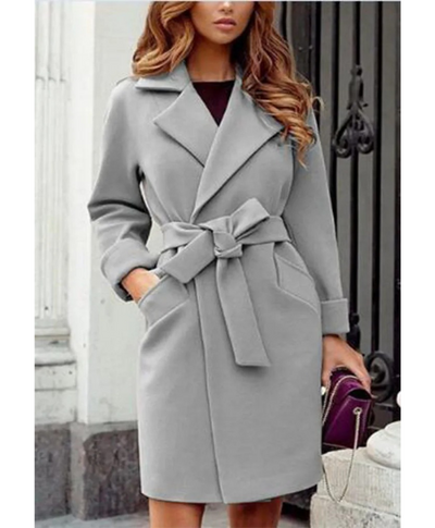 Stylischer Trenchcoat mit Gürtel und Reverskragen für Damen | Ideal für den Winter