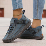 Andrea | Damen Lässige Schnürplattform-Sneaker – Marineblau