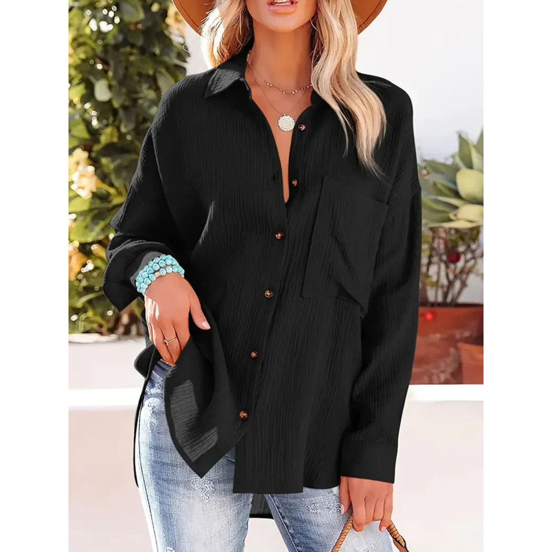 Langärmliges Freizeithemd Für Damen | Button Down