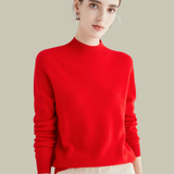 Monika | Damen Rollkragenpullover aus Merinowolle für den Winter – Rot