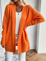 Leonie | Kuscheliger Cardigan Offener Schnitt – Orange