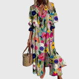 Ingrid | Damen Elegantes Bohemian Maxikleid – Boho Maxi Kleid Elegant 2026 – Mehrfarbig 1