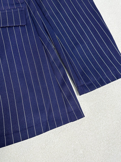 Elegantes Business Gestreiftes Hosenanzug Set in Blau für Damen | Ideal für das tägliche Tragen