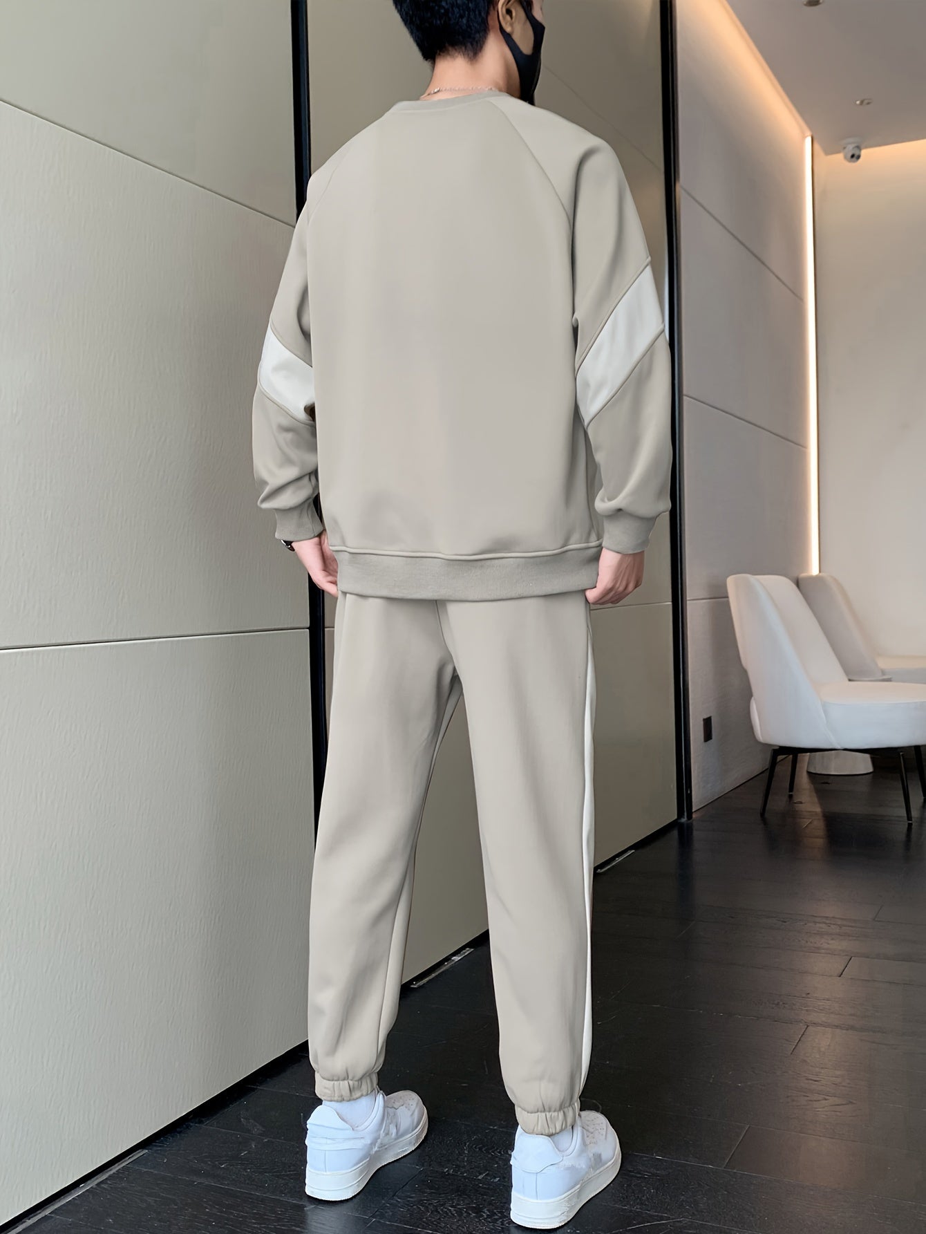 Lässiger Leichter Bequemer Baumwolle Trainingsanzug mit Jacke und Kordelzughose für Herren | Perfekt für Outdoor-Aktivitäten