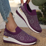 Genovefa | Glitzernde Damen-Sneaker zum Hineinschlüpfen – Lila
