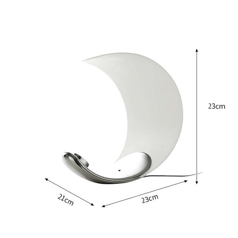 Designer Tischlampe „Halbmond“ – Modernes LED-Lichtobjekt im Mond-Design
