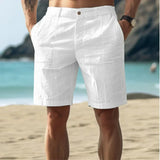 Daniel | Herren Klassische Passform Freizeit Strandshorts – Weiß
