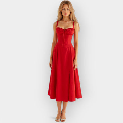 Elegantes Damen Korsett-Kleid Midi