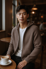 Sorrano | Cashmere Zip Hoodie – braun