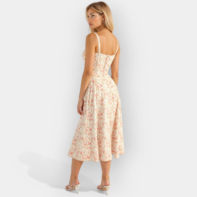 Elegantes Damen Korsett-Kleid Midi