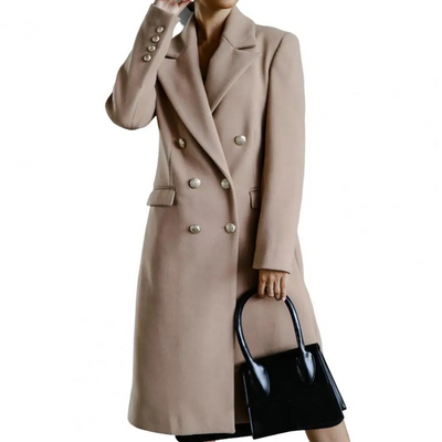 Eleganter Damenmantel - Figurbetont mit Taschen und Knöpfen