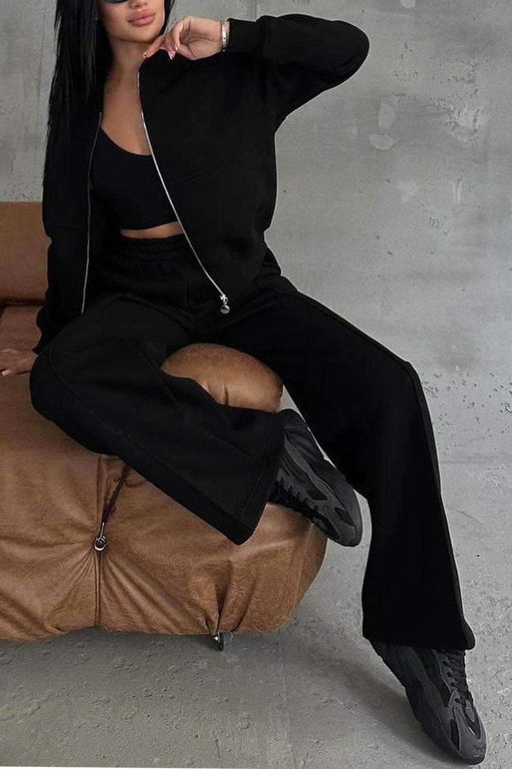 Damen Reißverschluss Zweiteiler - Jacke & Hose - Sportlich Elegant