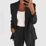 Edith | Damen Elegantes Blazer und Hose Set – Schwarz