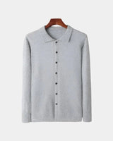 ADAM™ | POLO-STRICKJACKE – Hellgrau