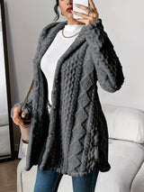 Sophia | Kuschelige Plüsch-Strickjacke Mit Kapuze Für Gemütliche Tage – Grau