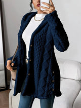 Sophia | Kuschelige Plüsch-Strickjacke Mit Kapuze Für Gemütliche Tage – Marineblau