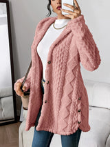 Sophia | Kuschelige Plüsch-Strickjacke Mit Kapuze Für Gemütliche Tage – Rosa