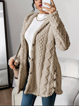 Sophia | Kuschelige Plüsch-Strickjacke Mit Kapuze Für Gemütliche Tage – Khaki