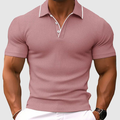 Herren Stylisch Slim Fit Texturiert Poloshirt | Dehnbar