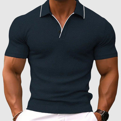 Herren Stylisch Slim Fit Texturiert Poloshirt | Dehnbar