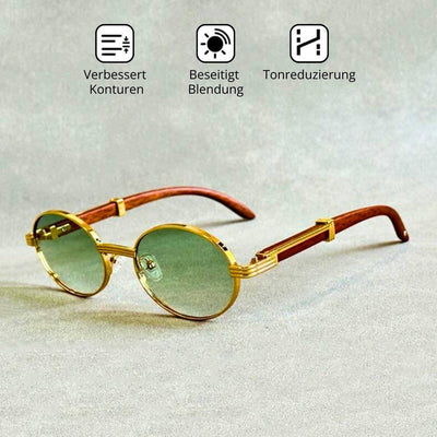 Alessio Moretti – Retro Ovale Sonnenbrille mit Blendschutz