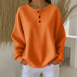 Petra | Strukturierter Waffelstrickpullover Für Damen – Orange