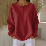 Petra | Strukturierter Waffelstrickpullover Für Damen – Rot
