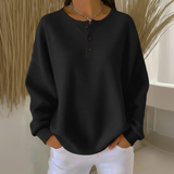 Petra | Strukturierter Waffelstrickpullover Für Damen – Schwarz