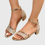 Alison | Bequeme Sandalen Damen mit Verstellbarem Verschluss – Gold