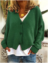 Anne | Warme Strickjacke Mit Zeitloser Eleganz – Grün