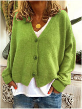Anne | Warme Strickjacke Mit Zeitloser Eleganz – Hellgrün