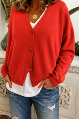 Anne | Warme Strickjacke Mit Zeitloser Eleganz – Rot