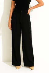 Anzughose Damen | Bundfalten & Elegante Silhouette – Schwarz