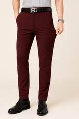 Anzughose Herren | Knitterarm & Gepflegter Fall – Dunkelrot